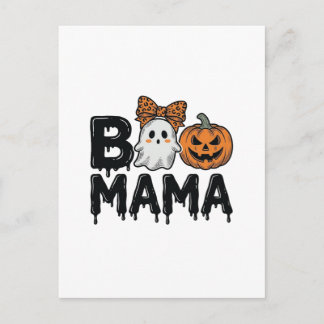 Cartão Postal Camisa de Mãe Fantasma de Halloween Abóbora Design