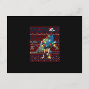 Cartão Postal Camisa de Natal Luzes de Natal Pavão Amante de Cab