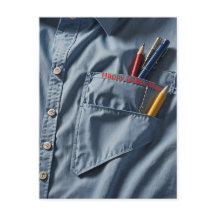 Camisa de Trabalho de Coluna Azul