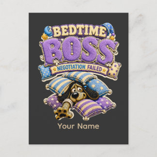 Cartão Postal Camisa Divertida de Sono Chefe da Hora de Dormir