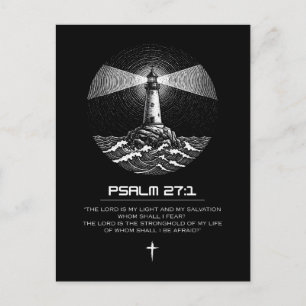 Cartão Postal Camisa do Versículo da Bíblia Salmo 27:1 Cristão