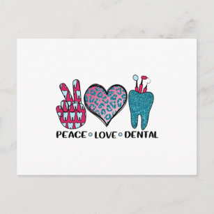 Cartão Postal Camisa Legal dentária Peace Love