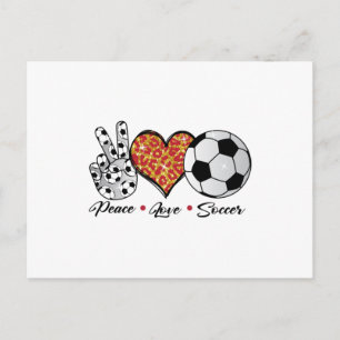 Cartão Postal Camisa Legal do futebol Peace Love