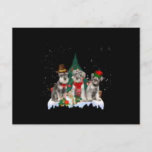 Cartão Postal Camisa-T de Cão de Natal de Schnauzer Bonito Minia