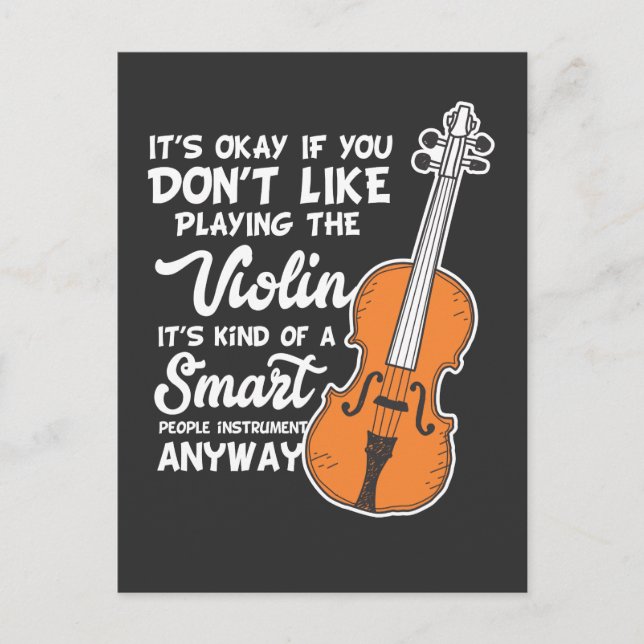 Cartão Postal Camisa Violina - Brincadeira Violinista Inteligent (Frente)