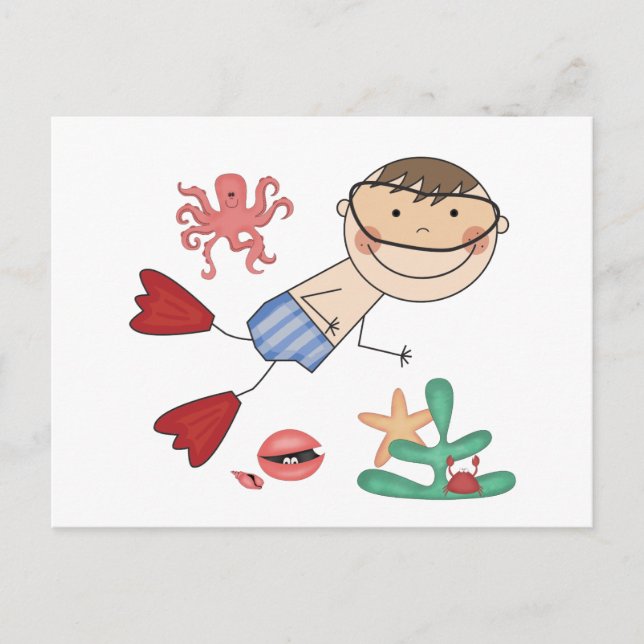 Cartão Postal Camisas de natação e presentes (Frente)