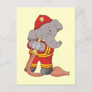 Cartão Postal Camisas e Presentes de Elefante Bombeiro