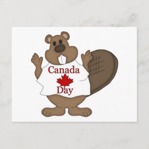 Cartão Postal Camisas e Presentes do Dia do Canadá Castor
