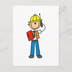 Cartão Postal Camisas e Presentes para Encarregado de Construção