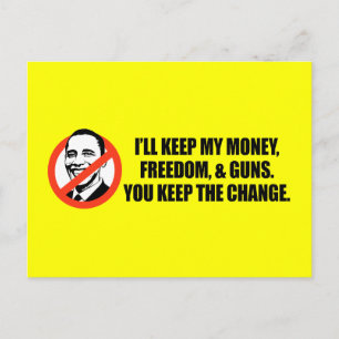 Cartão Postal Camiseta Anti-Obama - Você mantém a mudança