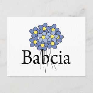 Cartão Postal Camiseta bonito Blue Flower Babcia