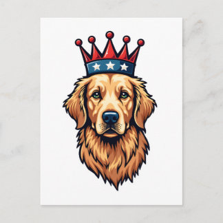Cartão Postal Camiseta com Emblema da Coroa do Golden Retriever 