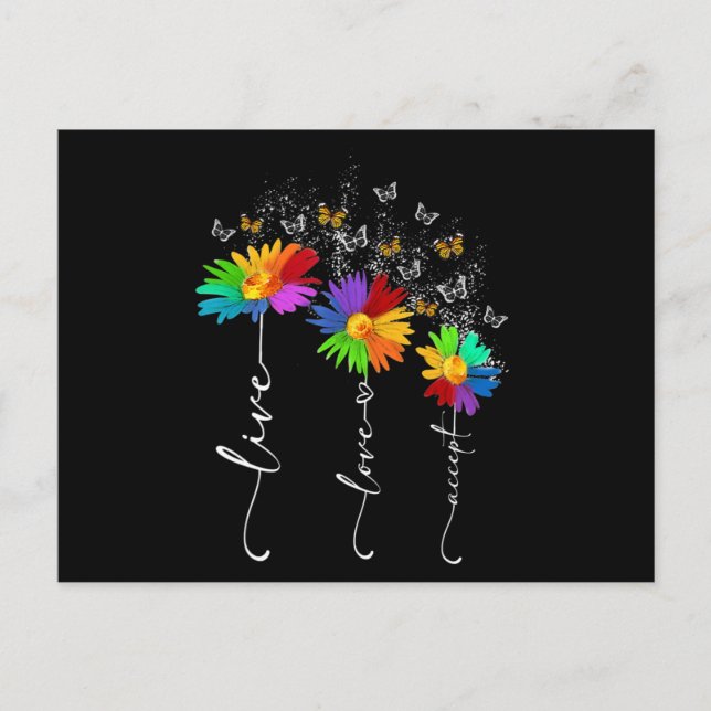 Cartão Postal Camiseta de Conscientização do Autismo Viva Amor A (Frente)