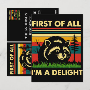 Cartão Postal Camiseta de Guaxinim 'Antes de Mais Nada, Sou um D