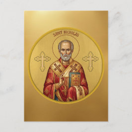 Cartão Postal Camiseta de ícone ortodoxo de São Nicolau