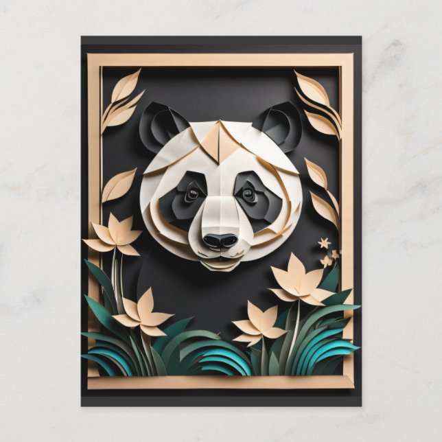 Cartão Postal Camiseta Design de golfinhos de papel 3D (Frente)