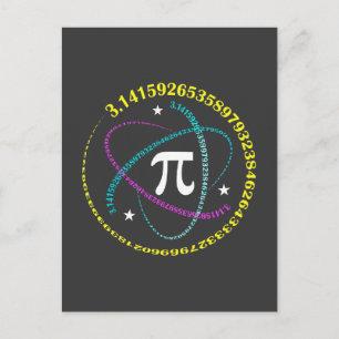 Cartão Postal Camiseta do Dia do Pi Cósmico – Design de Matemáti
