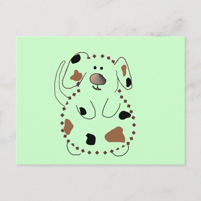 Cartão Postal Camiseta e presentes do cão dos desenhos animados (Frente)