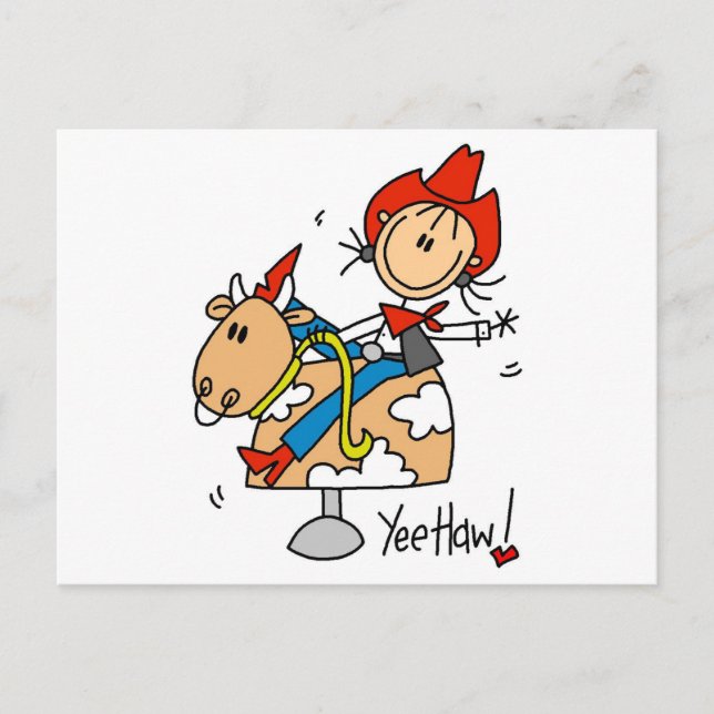 Cartão Postal Camiseta e presentes do Haw de Yee da vaqueira (Frente)