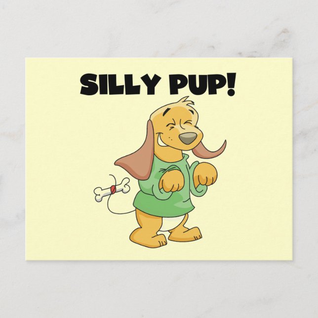 Cartão Postal Camiseta e presentes parvos do filhote de cachorro (Frente)