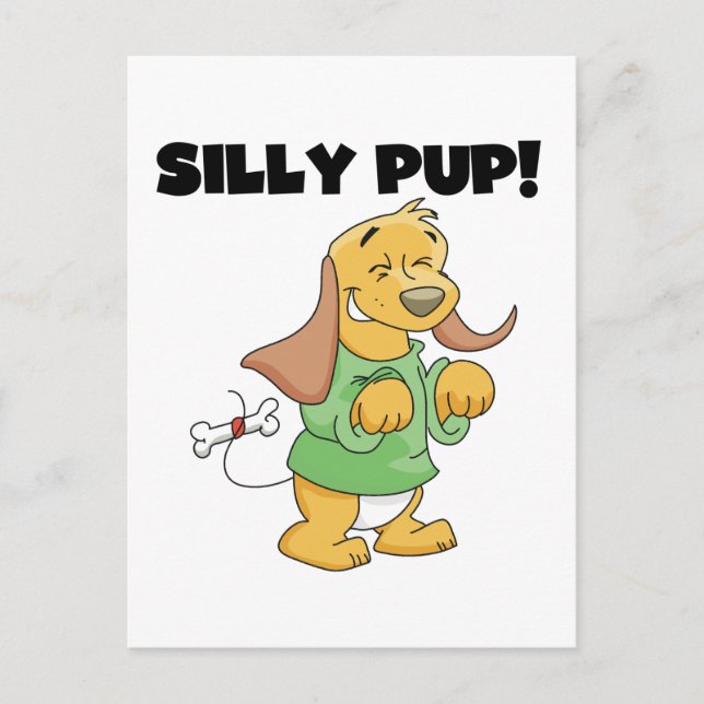 Cartão Postal Camiseta e presentes parvos do filhote de cachorro (Frente)
