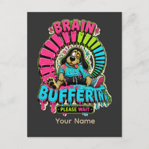 Cartão Postal Camiseta engraçada de Buffering Cerebral