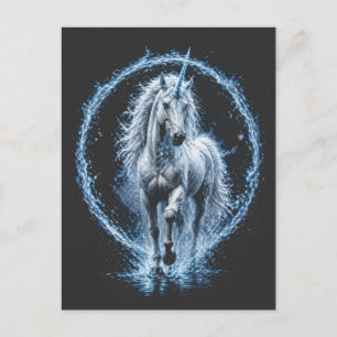 Cartão Postal Camiseta Espiral da Galáxia do Unicórnio Místico -