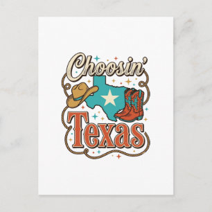 Cartão Postal Camiseta Gráfica Vintage de Cowgirl Texas Ocidenta