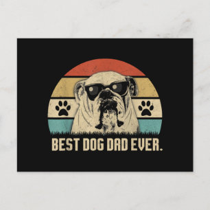 Cartão Postal Camiseta Melhor Papai Bulldog Inglês Antigo de Tod