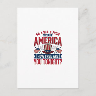 Cartão Postal Camiseta Patriótica América Quão Livre Você Está E