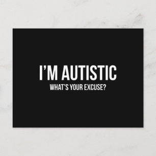 Cartão Postal Camiseta Sarcástica Autismo - Eu Sou Autista, Qual