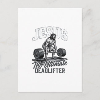 Cartão Postal Camiseta Vetorial Vintage Jesus Ultimate Deadlifte