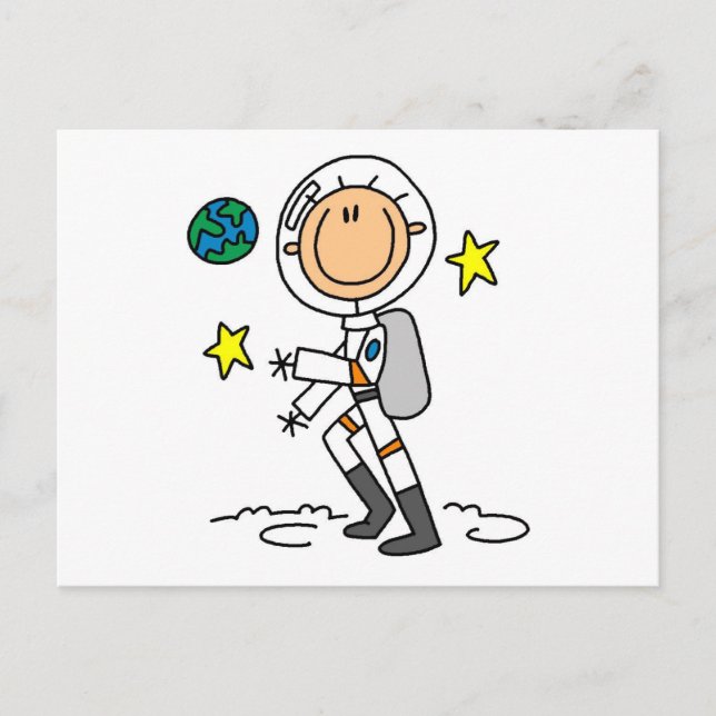 Cartão Postal Camisetas Básicas de Astronauta e Presentes (Frente)