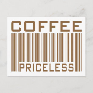 Cartão Postal Camisetas Código de Barras Café Sem Preço Presente