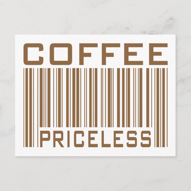 Cartão Postal Camisetas Código de Barras Café Sem Preço Presente (Frente)