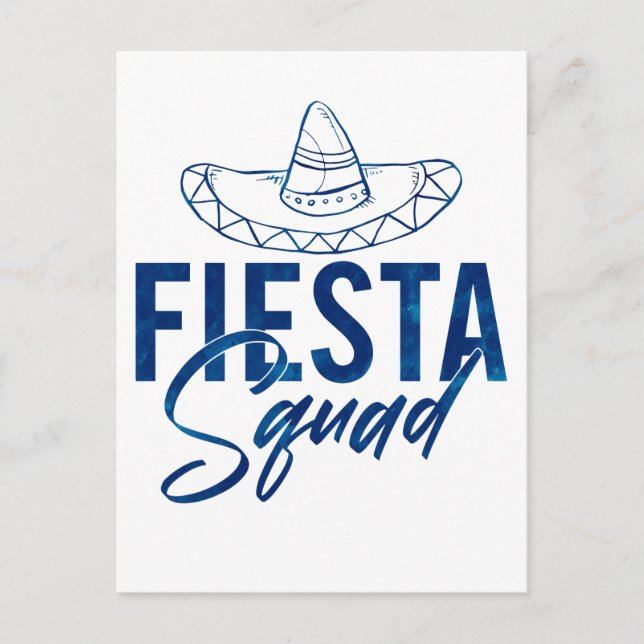 Cartão Postal Camisetas de Despedida de Solteira Fiesta Squad, 3 (Frente)
