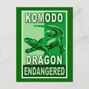 Cartão Postal Camisetas de Pop de Arte do Komodo Dragon Ameaçado