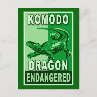 Cartão Postal Camisetas de Pop de Arte do Komodo Dragon Ameaçado