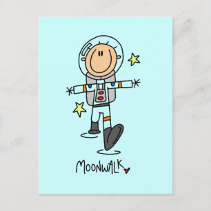 Cartão Postal Camisetas e Presentes Astronauta Passeio na Lua