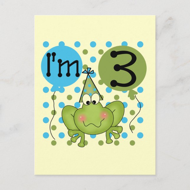 Cartão Postal Camisetas e presentes de aniversário de 3 anos Sap (Frente)