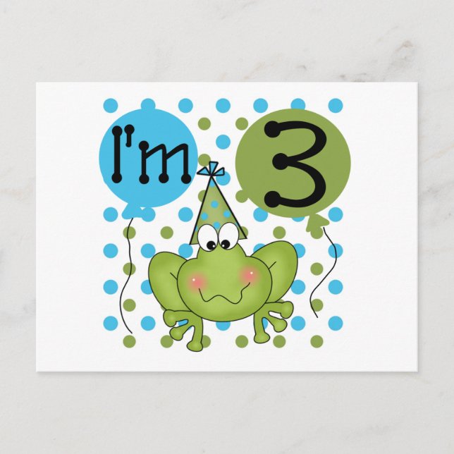 Cartão Postal Camisetas e presentes de aniversário de 3 anos Sap (Frente)