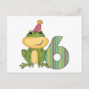 Cartão Postal Camisetas e presentes de aniversário do 6 do Part