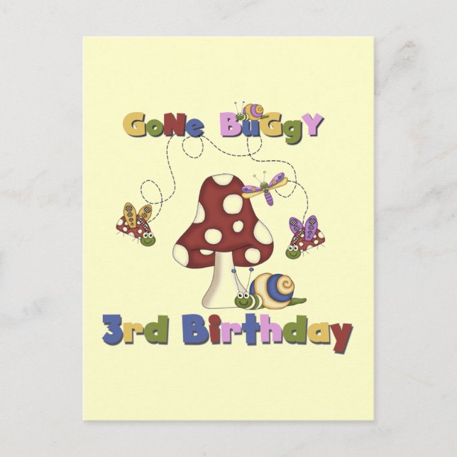 Cartão Postal camisetas e presentes de aniversário do Inseto 3 (Frente)