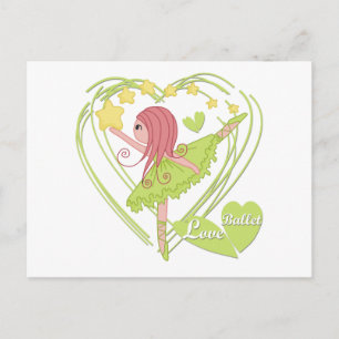 Cartão Postal Camisetas e presentes de Balé de amor