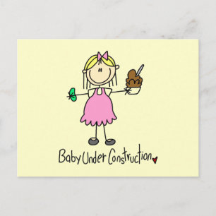 Cartão Postal Camisetas e Presentes de Bebê em Construção