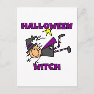 Cartão Postal Camisetas e presentes de bruxas do Halloween