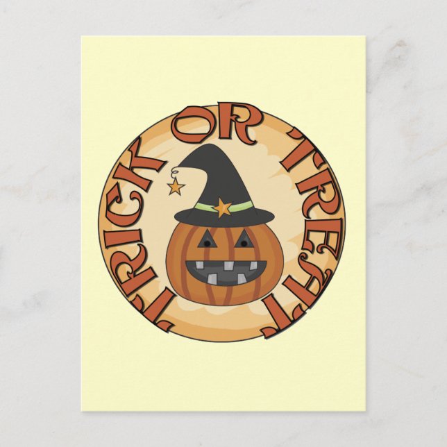 Cartão Postal Camisetas e Presentes de Doce ou Travessura (Frente)