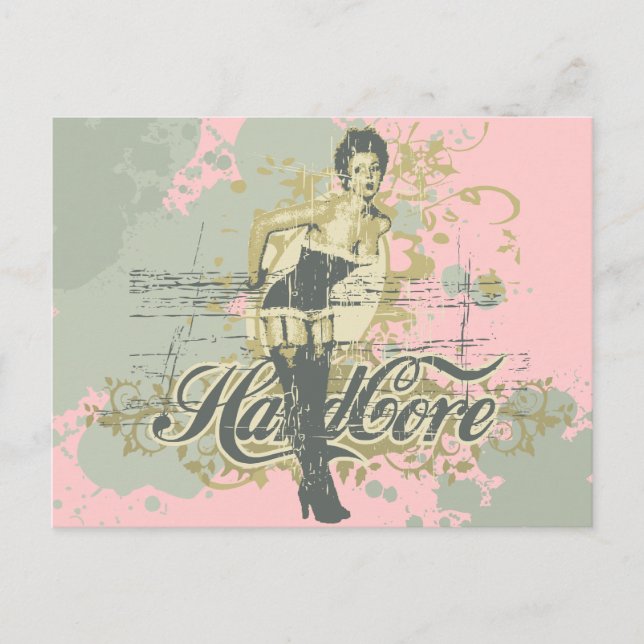 Cartão Postal Camisetas e presentes de duro Core Girl (Frente)