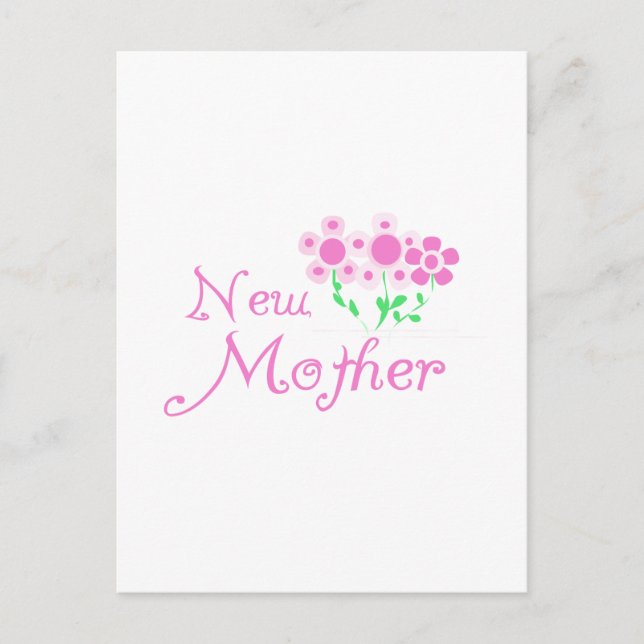 Cartão Postal Camisetas e presentes de flores rosa-novas (Frente)