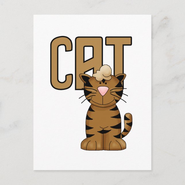 Cartão Postal Camisetas e presentes de gato (Frente)